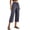 30# Dark Gray, variant on Linen Capris for Women Wide Leg Petite Pull On Pants with Drawstring Elastic Waist Casual Cropped Pants Dark Gray S