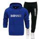 thumbnail image 3 of Conjunto de 2 piezas de chándal con capucha y pantalones con cordón, sudaderas deportivas para hombre y mujer, ropa deportiva para correr, marca Otoño Invierno, 3 of 4