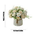 thumbnail image 3 of TFYZYY Artificial Flower Bouquet with Ceramic Vase, Multicolor Silk Roses for Home, Office, Wedding Decoration, Table Centerpiece, 3 of 6