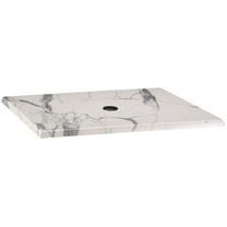 Holland 30" EnduroTop Square Table Top with Hole in White Marble