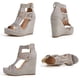 thumbnail image 4 of Nuevas sandalias de cuña Zapatos de mujer ahuecados con boca de pez de fondo grueso para mujer Wmkox8yii sa3584, 4 of 6
