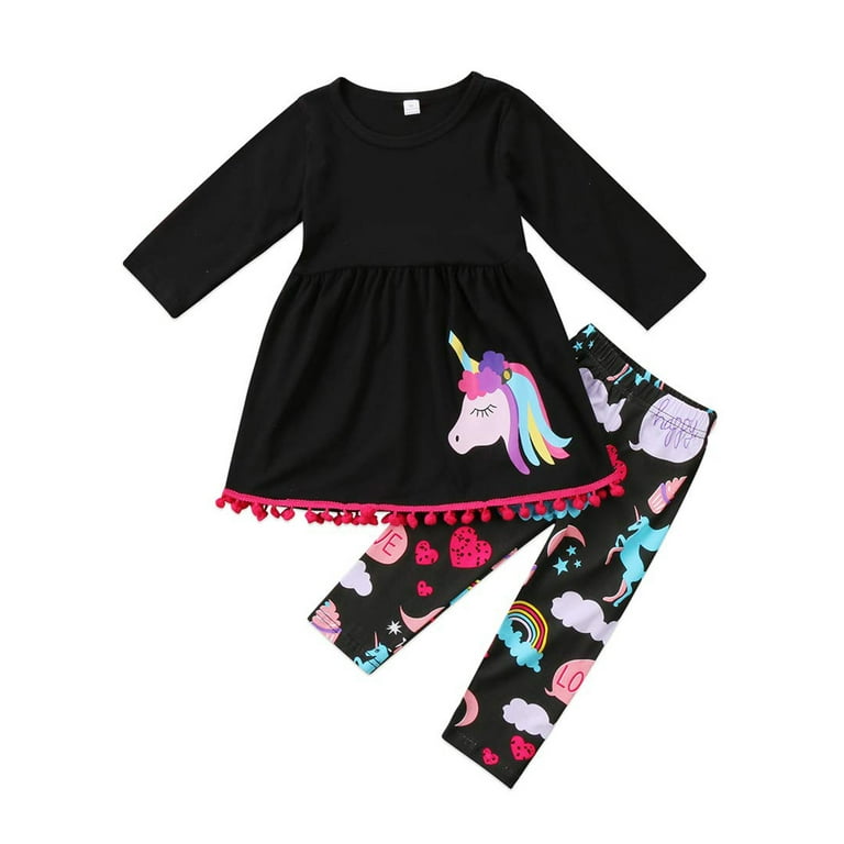 AMILIEe Unicorn Kids Baby Girl Outfit Clothes T shirt Dress Top