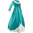 thumbnail image 5 of 6-Piece Galaxy Princess Cosplay Costume Set for Women, Satin Cosplay Party Gown with Crown, Star Wand & Accessories, Complete Halloween Dress-Up Outfit (Teal ), 5 of 8