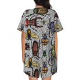 thumbnail image 3 of Kdxio Bright Insects Print Pajamas Sets for Women Short-Sleeved Pjs with Lounge Shorts Two Piece Sleepwear S-4XL, 3 of 8