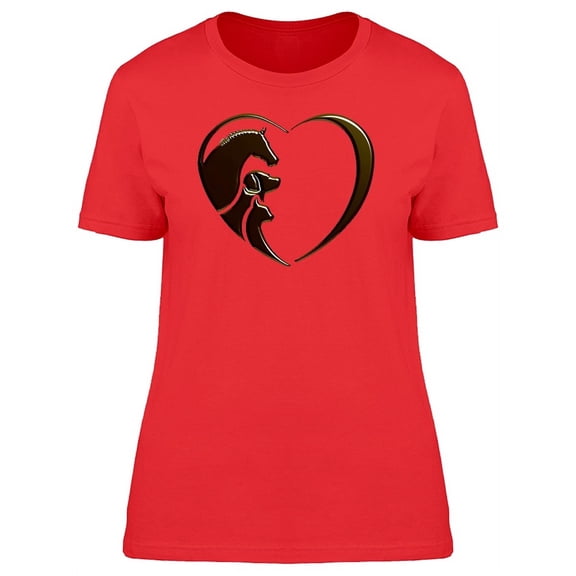 Veterinarian Pet Animals Heart T-Shirt Women -Image by Shutterstock, Female Large