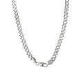 thumbnail image 2 of Brilliance Fine Jewelry Men's Stainless Steel Simulated Diamond 7MM Curb Chain Necklace, 22 inches, 2 of 4