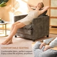 thumbnail image 5 of Modern Accent Chair,Linen Single Sofa Chair,Modern Reading Armchair with Pillow for Living Room,Bedroom,Dark Grey, 5 of 8