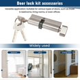 thumbnail image 5 of Door Hardware 80mm Security Copper Door Lock Cylinder Interior Bedroom Living Lock Handle Brass Key Locking, 5 of 5