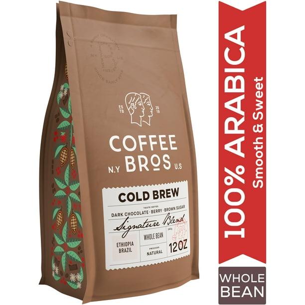 Coffee Bros., Cold Brew Whole Bean, 100 Arabica, Roasted for a Sweet