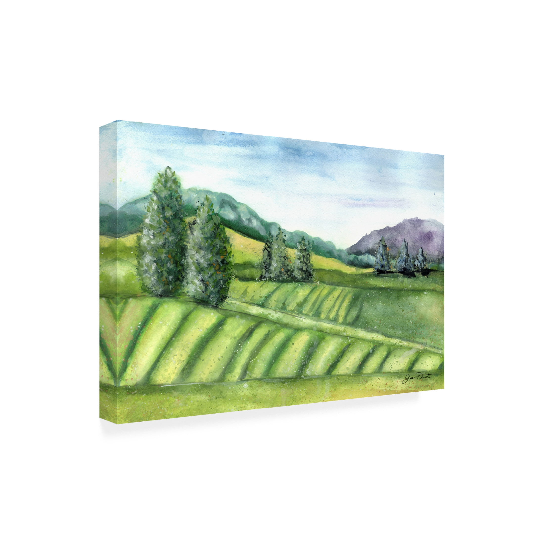Canvas Wall Art - Jean Plout 'Rolling Landscape' Wall Art for Living Room, Bedroom, or Office Décor by Trademark Fine Art - 19 x 12 Inches
