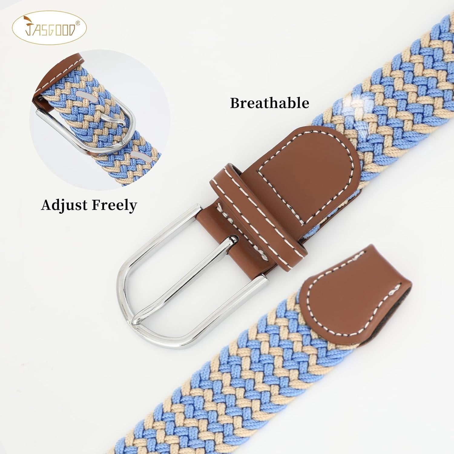 Braided Canvas Elastic Belt for Men and Women Stretch Woven  display picture 2