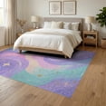 thumbnail image 3 of ODIKA Tie Pink Dye Kawaii Mermaid Galaxy Motif Shaped for Queen Size Bedroom, Under Bed, Master Suite, Foldable Easy Care, 3 of 7
