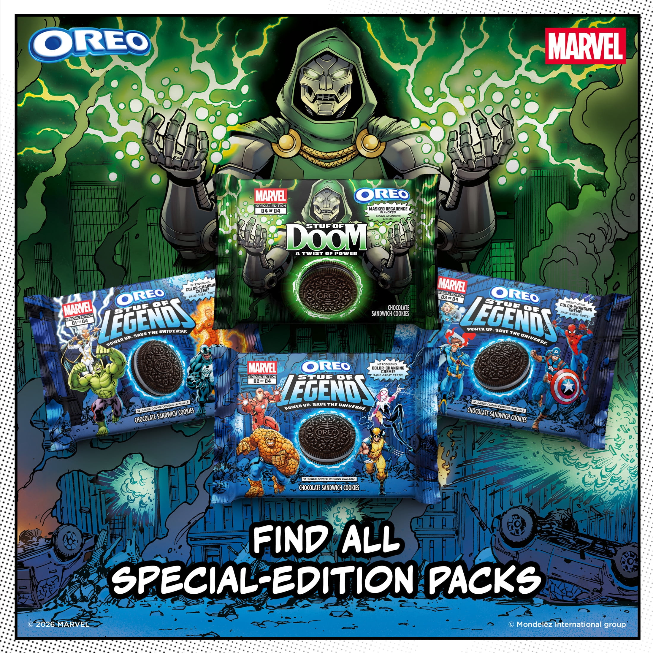 MARVEL OREO Stuf of Doom Chocolate Sandwich Cookies, Special Edition, 10.68 oz