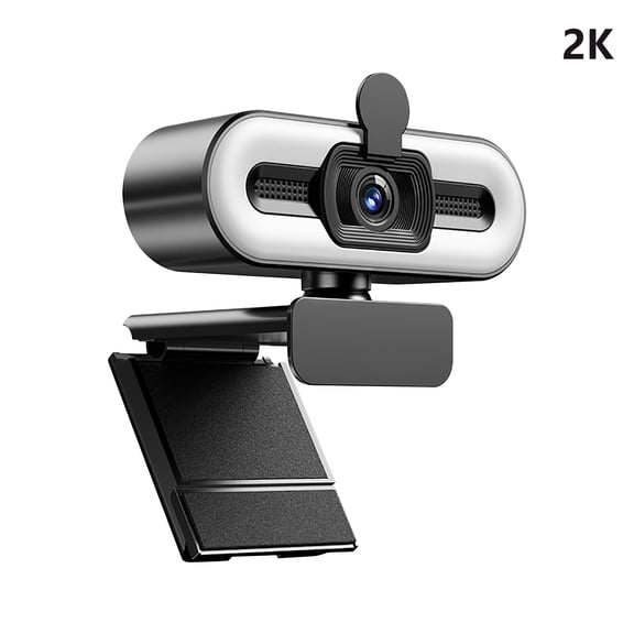 3. 360° Rotatable Webcam with Privacy Cover 1080p/2K Noise-Cancelling Mic Auto Light Balance for Live Broadcasts