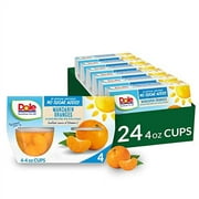 Dole Fruit Bowls Mandarin Oranges No Sugar Added, Back To School, Gluten Free Healthy Snack, 4oz, 24 Total Cups