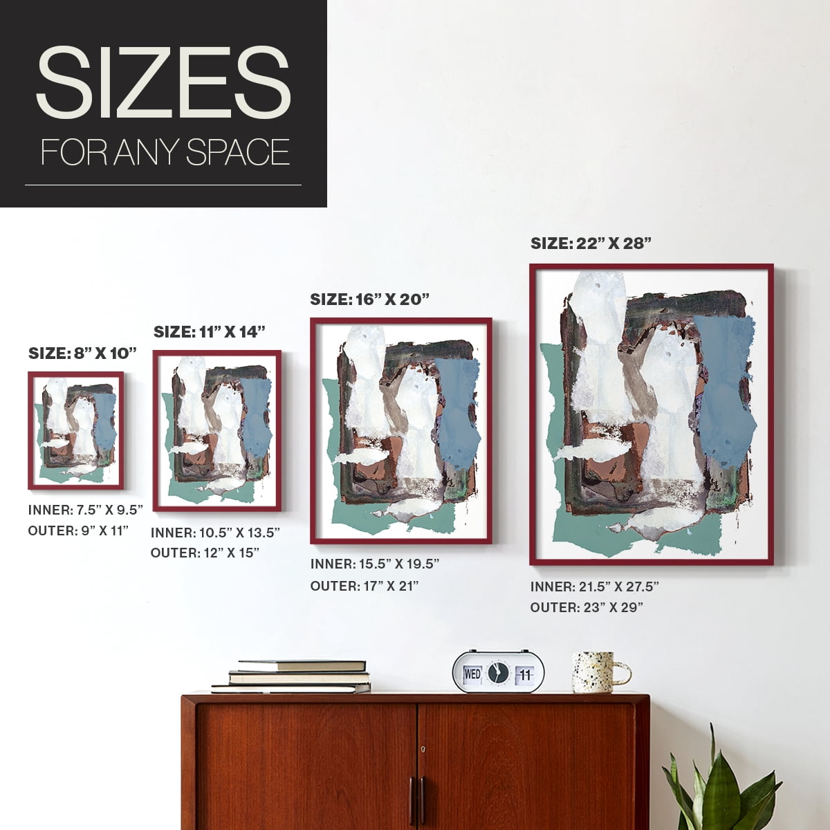 Brights Soft Wash I Framed Print in Red Solid Wood Framed Print No Nail Hanging