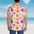 thumbnail image 4 of Balery Watermelon Camisas hawaianas de manga corta para hombre, camisas playeras de corte holgado, camisas de vacaciones con botones,Large, 4 of 7