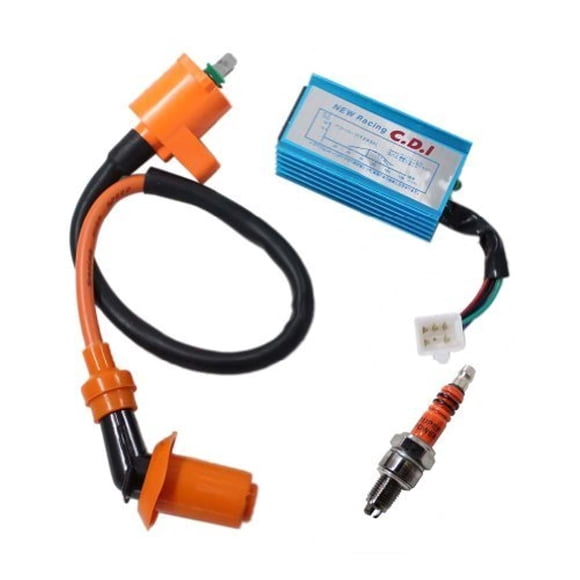 Bobina de encendido, caja CDI y bujía para GY6 de 4 tiempos, 50-150 cc