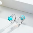 thumbnail image 5 of Cuoka Turquoise Hoop Earrings 925 Sterling Silver for Women Mom Wife 18K White Gold Plated Fashion Jewelry Birthday Christmas Gifts for Sensitive Ears, 5 of 8