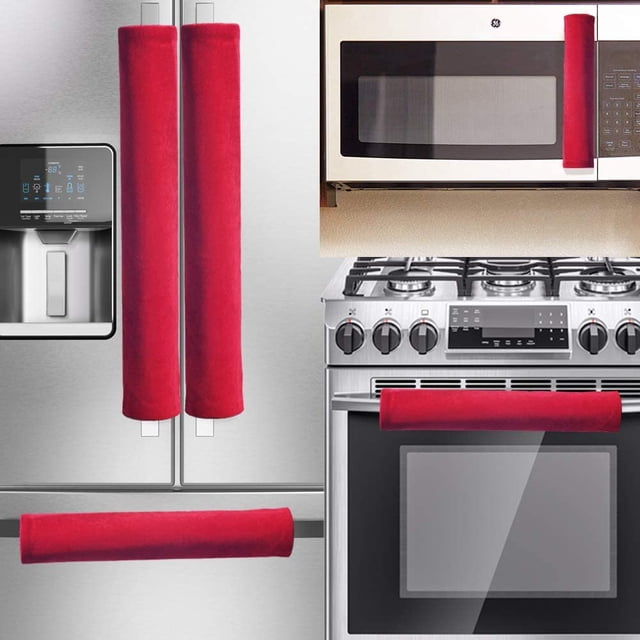 EcoNesxp Gardez Vos Appareils de Cuisine à Distance des Taches Poignée de Porte de Réfrigérateur Rouge 5 Pcs Bout de Doigt