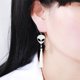 thumbnail image 5 of 1 par de pendientes de moda Pendientes de cabeza alienígena Pendientes de borla larga joyería, 5 of 6