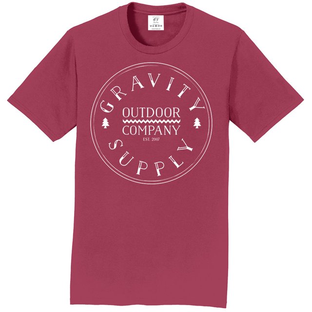 Camiseta de manga corta Gravity Outdoor Co. Logo blanco Garnet 3XL