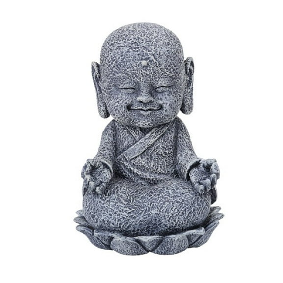 Seated Jizo Monk With Hands In Om Figurine New