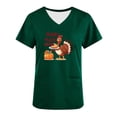 thumbnail image 5 of Haivin Thanksgiving Womens Short Sleeve V-Neck Tops with Dual Pockets, Cotton Nursing Uniform for Medical and Home Care, 5 of 7