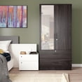 thumbnail image 2 of Woodpeckers Furniture And Mattress Wardrobe with Mirror & Drawers (Tobacco), 2 of 2