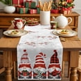 thumbnail image 4 of Table Runner 90 Inch Long - Gnome Reindeer Xmas Ball BirdDecorative Table Scarf,Winter Berry Pine Tree on GrayDining Table Runners for Wedding Party Kitchen Dining Tables, 4 of 9