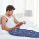 thumbnail image 5 of Fotbe New-York City Pantalones de Pijama para Hombre, Pantalones de Dormir, Pantalones de Casa con Cintura Ajustable y Bolsillos-Small, 5 of 6