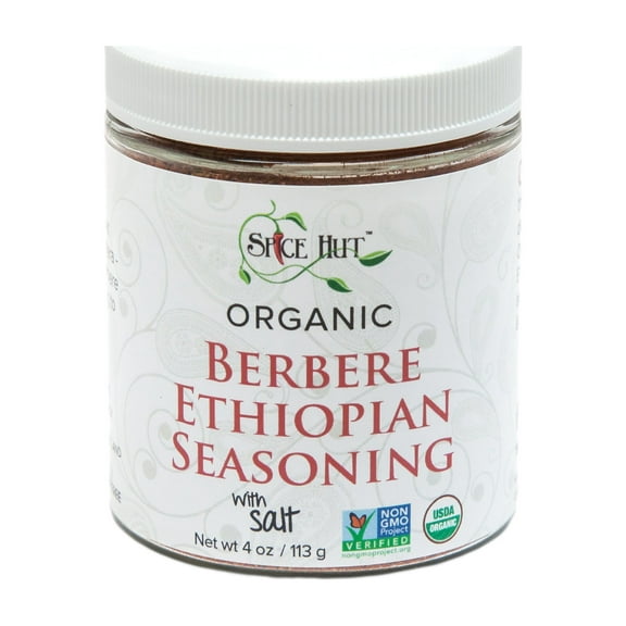 Spice Hut - Ethiopian BerBere, Organic, with Salt, - Vegan, Gluten-Free - 4oz Glass Jar