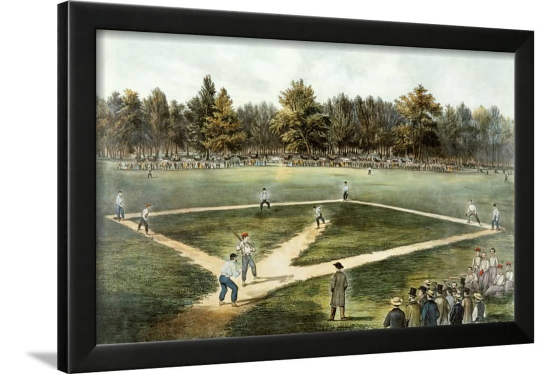 The American National Game Of Baseball Grand Match At Elysian Fields Hoboken Nj 1866 Framed Print Wall Art By Currier Ives Walmart Com Walmart Com