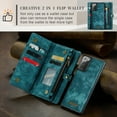 thumbnail image 6 of Samsung Note 20 Leather Detachable Wallet Zipper Case with 8 Card Slots Holder Magnetic case for Galaxy Note 20 Flip Wallet Handle Wrist Strap Shockproof Pocket Handbag for Man Woman, Green, 6 of 9