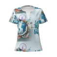 thumbnail image 3 of Naloa Let's go Travel Around the World Print T-Shirts Short Sleeve V Neck Tees for Women Fashion Tops Trendy Lightweight Soft Casual Summer Outfits Clothes, 3 of 5