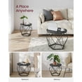 thumbnail image 4 of Small Coffee Table Set of 2 Round Coffee Table with Steel Frame Side End Table Charcoal Gray and Ink Black, 4 of 6