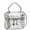 Silver, variant on Mini Box Crossbody Bag, Silver Quilted Metallic Purse with Chain Strap, Top Handle & Heart Charm, Women's Evening Clutch