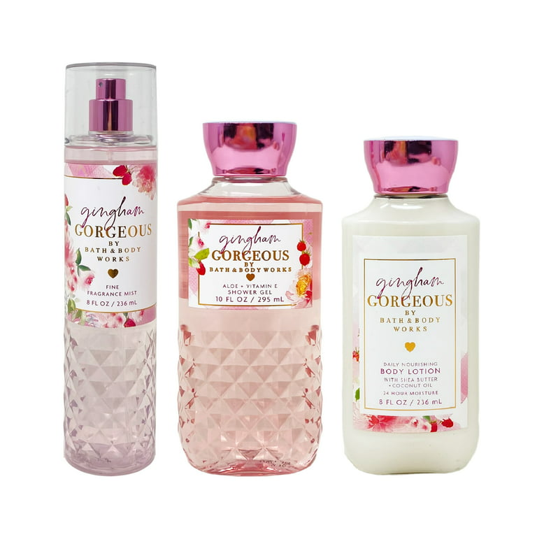 Bath and Body Works Gingham Gorgeous Trio Gift Set - Fragrance Mist - Body  Lotion - Shower Gel - Full Size 