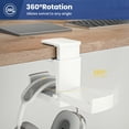 thumbnail image 3 of Soporte para auriculares EURPMASK, doble pinza giratoria de 360°, color blanco, 3 of 9