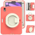 thumbnail image 1 of Étui pour Tablette Rotatif 360 Poignée Rigide TPU pour Ipad Mini 6 8.3 Pouces 2021 Antichoc avec Emplacement pour Crayon Rouge, 1 of 6