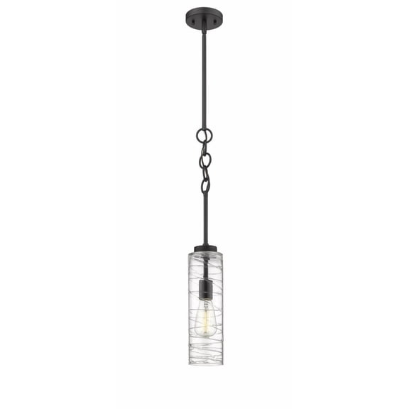 380-1S-BK-G381-4CL Innovations Lighting Wexford - 1 Light Stem Hung Mini Pendant In Art Deco Style-20.75 Inches Tall and 4 Inches Wide-Matte Black