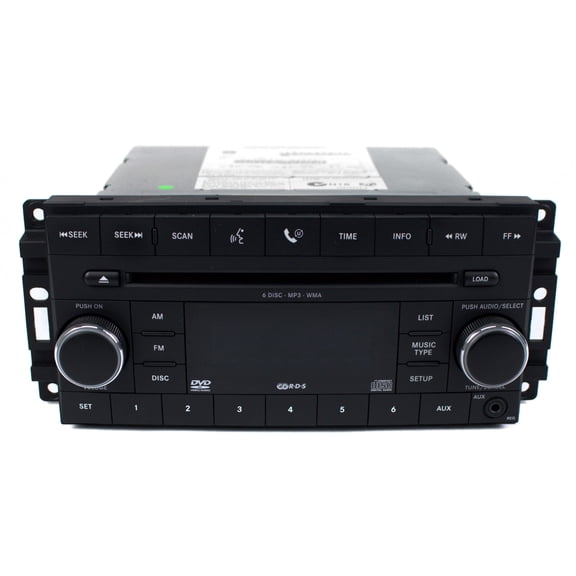 Restored 2008-10 Dodge Dakota AMFM SAT Radio 6 Disc CD MP3 Player Auxiliary 5064923AG REQ (Refurbished)