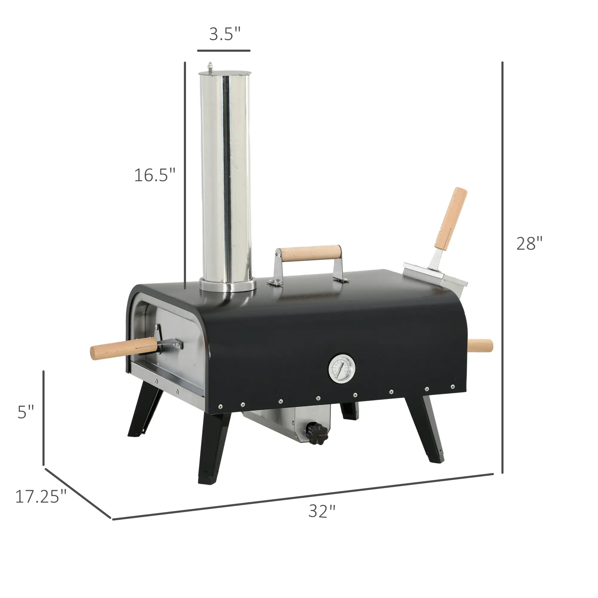 Outdoor Pizza Oven with 12" Rotating Stone