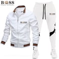 thumbnail image 2 of 2024 Conjuntos de chándal para hombre Conjuntos de sudadera y pantalones de chándal con cremallera y cuello alto Traje deportivo para correr Fitness, 2 of 4