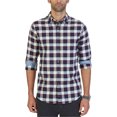 thumbnail image 1 of Nautica - Camisa de manga larga con botones para hombre, color morado, pequeño, 1 of 1
