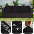 thumbnail image 2 of 8 Pack 100% Waterproof Patio Sofa Cushion Covers, Stretch Outdoor/Indoor Individual Seat Cushion Cover Furniture Protector Sofa Slipcover, Black, 2 of 9