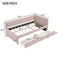 thumbnail image 5 of Euroco Upholstered Twin Size Daybed with 2 Drawers for Living Room, 250lb Load Weight Pink, 5 of 12