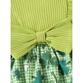 thumbnail image 6 of Elippeo Baby Girl Irish Day Outfits 3M 6M 9M 12M 18M Clover Print St Patricks Day Ribbed Romper Dress and Headband Set Cute Fashion Summer Clothes, 6 of 10
