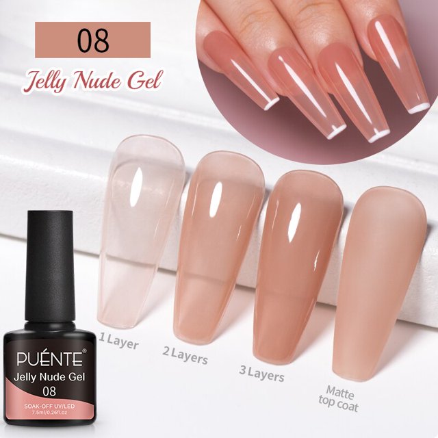 PUENTE-pegamento para puntas de uñas postizas, pegamento 3 en 1 para uñas postizas, función transparente, capa Base de Gel UV, pegamento de barra de diamante, 15ML