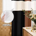 thumbnail image 3 of No Hook Shower Curtain, Black Brown Shower Curtains for Bathroom with See Through Top Window, Contemporary Striped Boho Art Waterproof & Washable Bath Curtain Extra Long 72"x84", 3 of 9